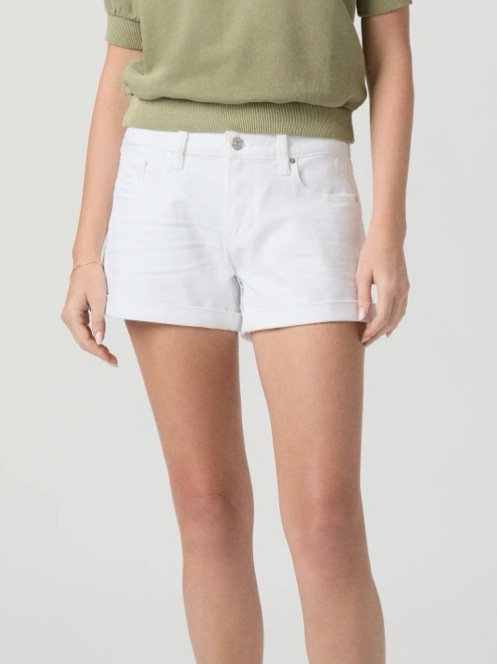 Paige Jeans White Jean Shorts.